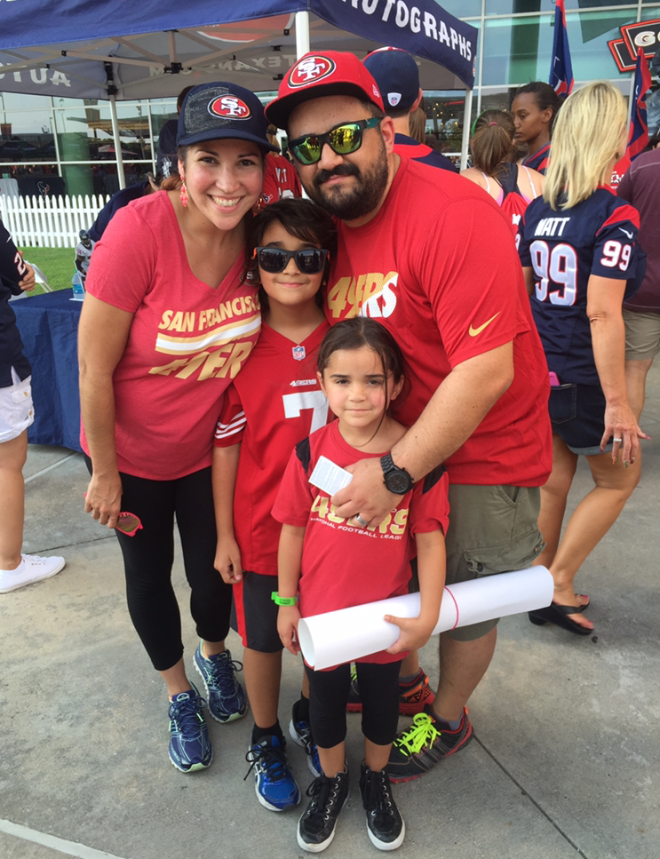 Coppelia's family at an NFL 49ers game in Houston!